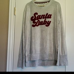 NWOT Oversized Santa Baby Holiday Sweatshirt/Sweater XL
